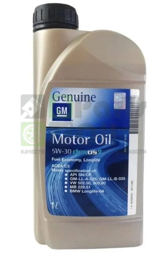 Моторное масло General Motors Dexos 2 5W-30 синтетическое 1 л